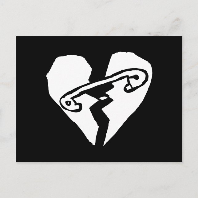 Carte Postale Safety Pin Mended Broken Heart (Devant)