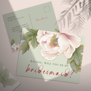 Carte Postale Sage & Blush Serez-Vous Ma Proposition De Mousaide