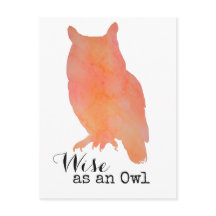 Sage comme une aquarelle de bois de hibou