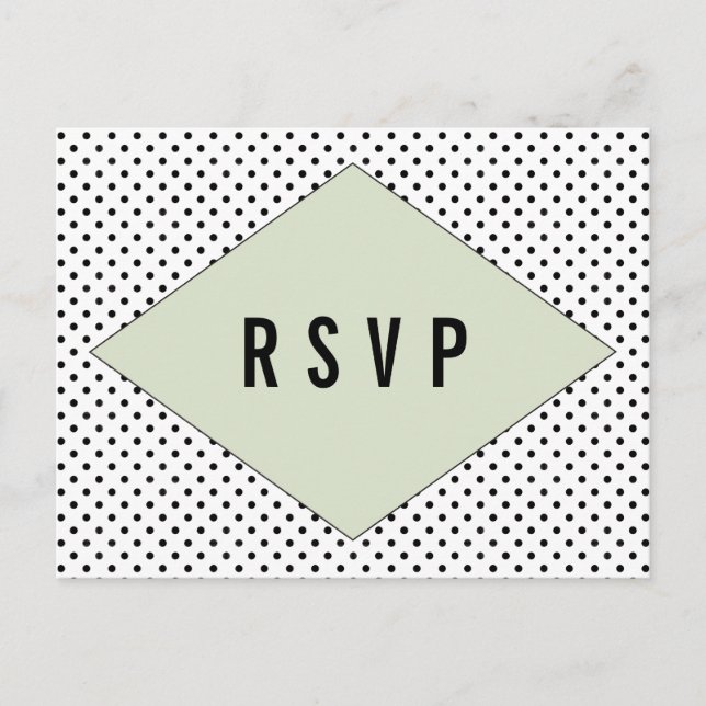 Carte postale Sage Modern Pois RSVP (Devant)