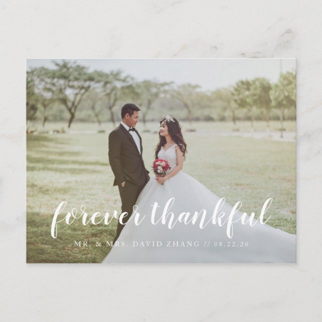 Carte Postale Sage Multi Photo Lettrage main Merci Mariage (Devant)