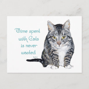 Carte Postale Sagesse Féline - Temps passé avec les chats