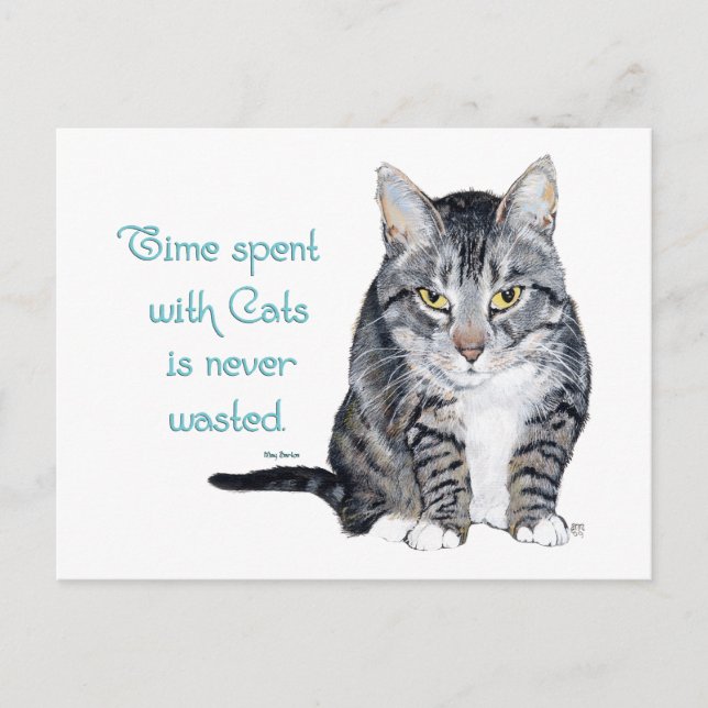 Carte Postale Sagesse Féline - Temps passé avec les chats (Devant)