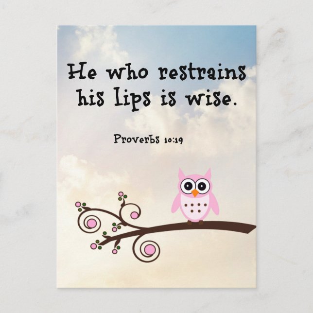 Carte Postale Sagesse - Proverbes 10:19 (Devant)