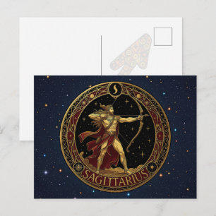 Carte Postale Sagittaire Archer Symbole du zodiaque pour lui