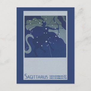 Carte Postale Sagittaire Constellation Astrologie Vintage Zodiaq