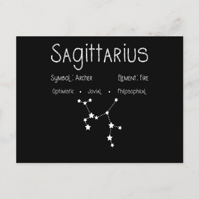 Carte Postale Sagittaire Horoscope Astrologie Signe du zodiaque  (Devant)