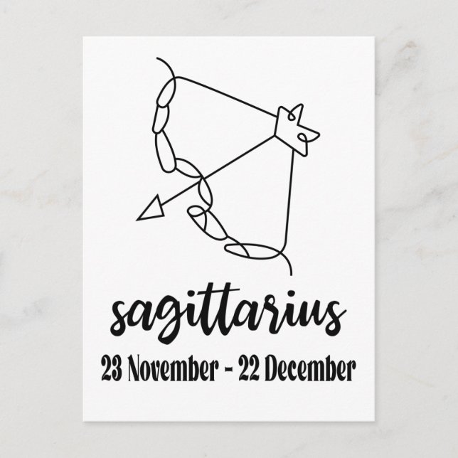 Carte Postale Sagittaire, signe zodiaque (Devant)