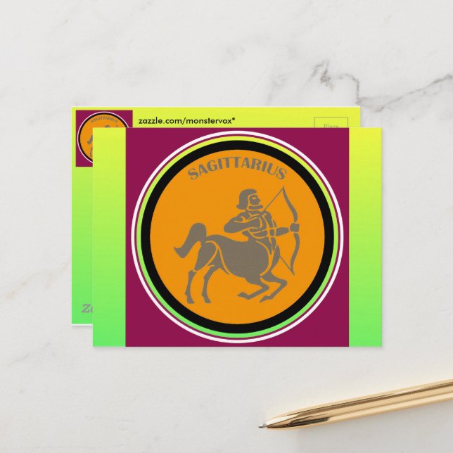 Carte postale Sagittarius (Devant/Arrière en situation)