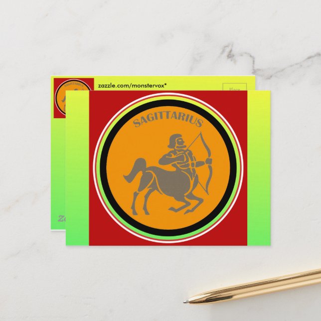 Carte postale Sagittarius (Devant/Arrière en situation)