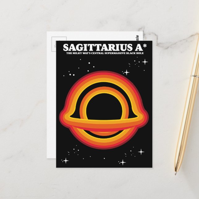 Carte Postale Sagittarius A* (Devant/Arrière en situation)