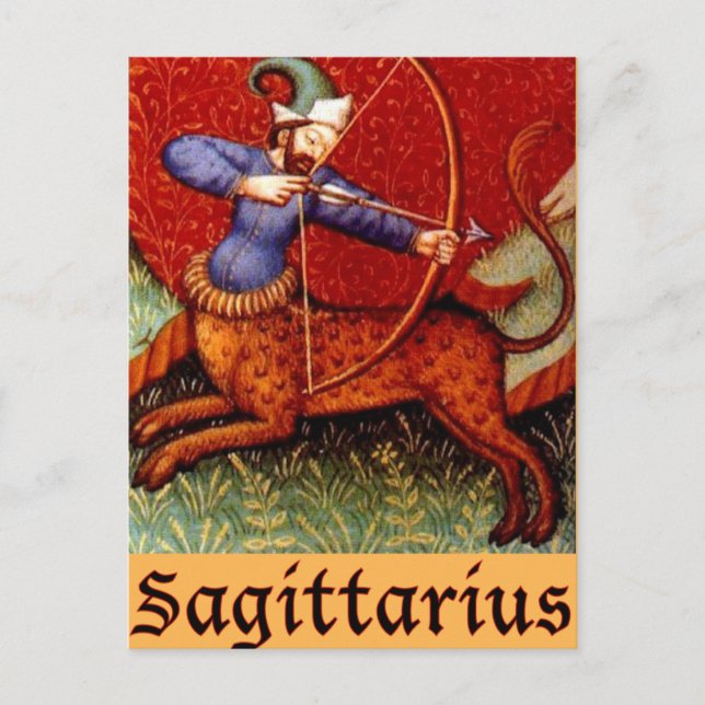 Carte Postale Sagittarius signe zodiaque (Devant)