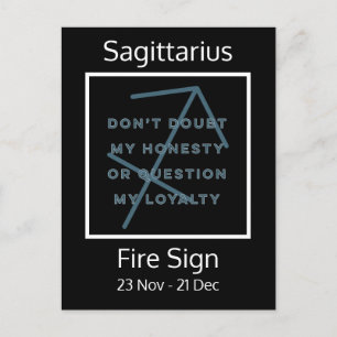Carte Postale Sagittarius SIGNE Zodiaque Citation amusante en bl