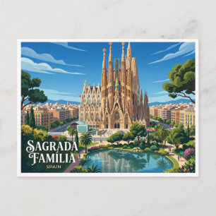 Carte Postale Sagrada Família Barcelone Espagne