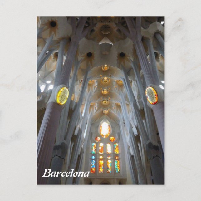 Carte Postale Sagrada Familia. Intérieur (Devant)