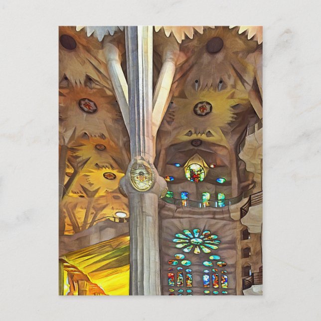 Carte Postale Sagrada Familia. Intérieur. Vue 11. (Devant)
