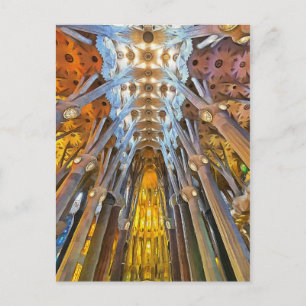 Carte Postale Sagrada Familia. Intérieur. Vue 21.
