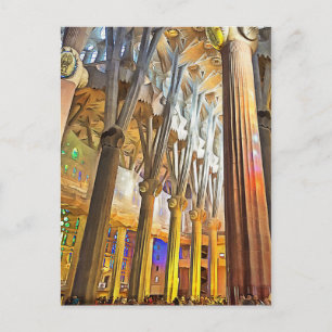 Carte Postale Sagrada Familia. Intérieur. Vue 9.