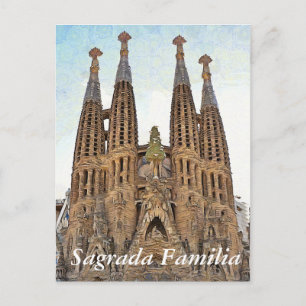 Carte Postale Sagrada Familia. Vue 3.
