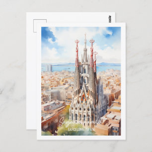Carte Postale Sagrade Familia Barcelone Célèbre Lieu de Voyage