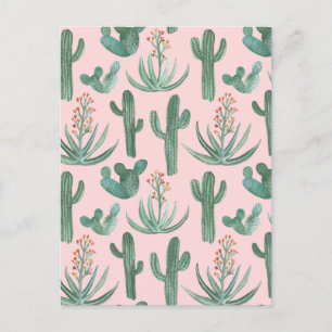 Carte Postale Saguaro Cactus Aloe Aloe Motif Simple Chic