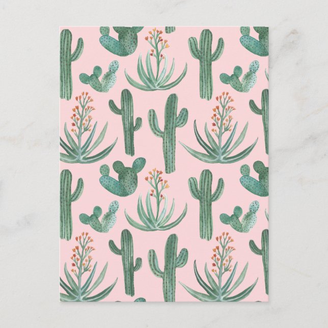 Carte Postale Saguaro Cactus Aloe Aloe Motif Simple Chic (Devant)