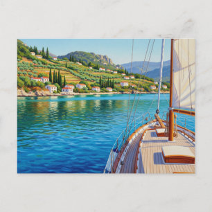 Carte Postale Saiboat en Corfou Grèce Voyage