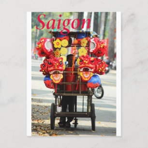 Carte Postale Saïgon Vietnam Bonne année Danse Lion