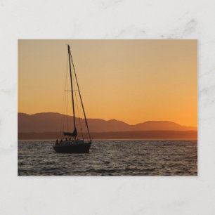 Carte Postale Sailboat At Sunset On the Puget Sound