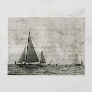 Carte Postale Sailboat on Lac Michigan, Boats at Sea Antique