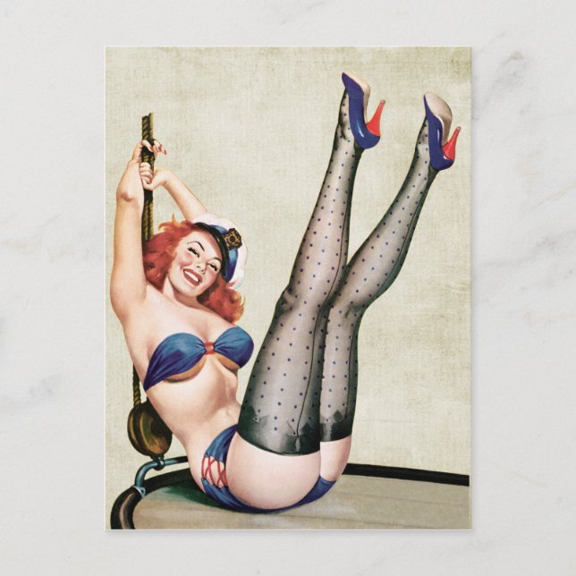 Carte Postale Sailor Pin up Girl (Devant)