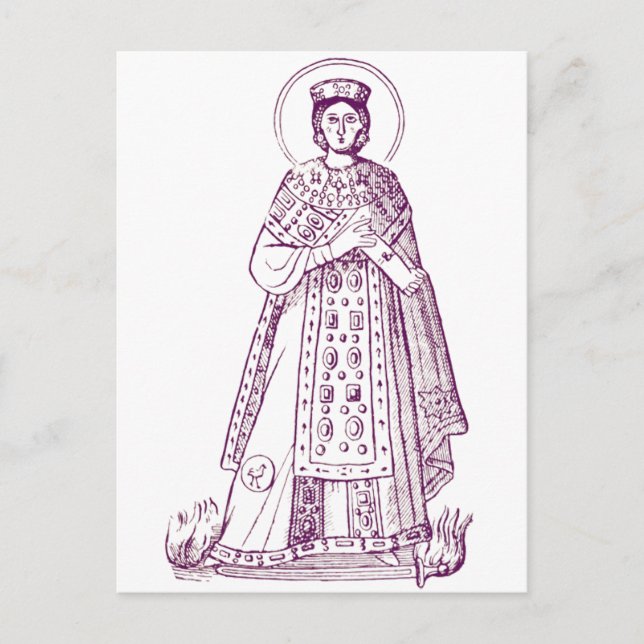 Carte Postale Saint Agnes de Rome mosaïque grecque (Devant)