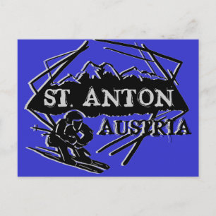 Carte Postale Saint Anton Autriche logo de ski