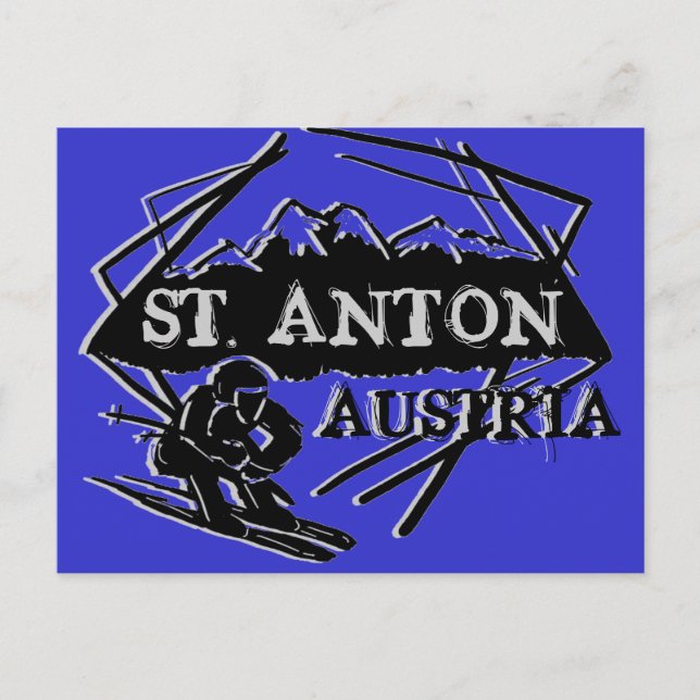 Carte Postale Saint Anton Autriche logo de ski (Devant)