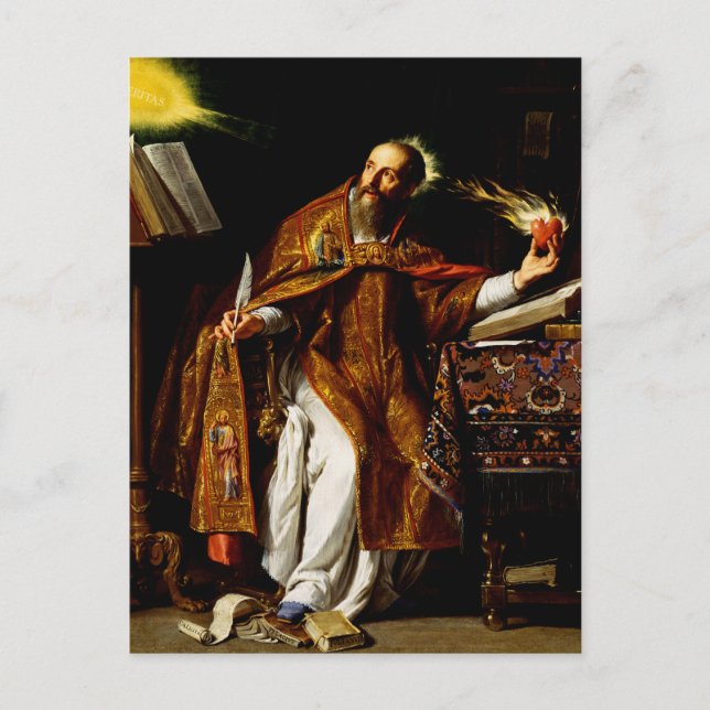 Carte Postale Saint Augustin d'Hippone Docteur de l'Église Art (Devant)