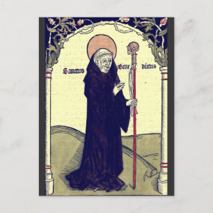 Carte Postale Saint Benoît de Nursie Patron de l'Europe Catholiq