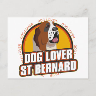 Carte Postale Saint Bernard Amoureux des chiens