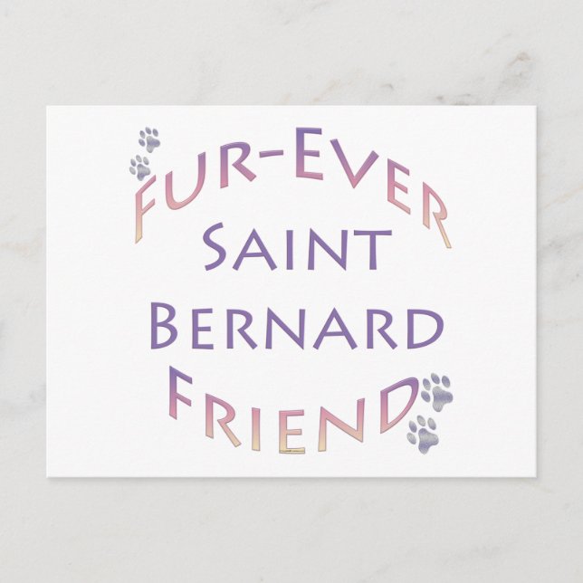 Carte Postale Saint Bernard Furever Ami (Devant)