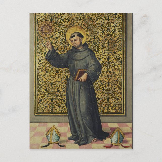 Carte Postale Saint Bernardin de Sienne Art de style Renaissance (Devant)