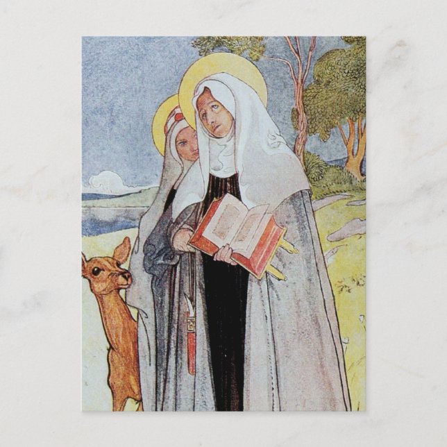 Carte Postale Saint Bridget et Deer (Devant)