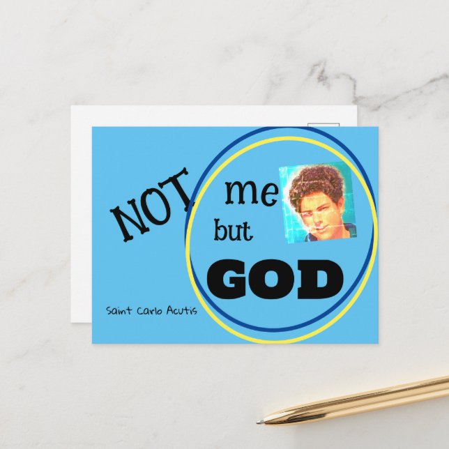 Carte Postale Saint-Carlo Acutis (Devant/Arrière en situation)