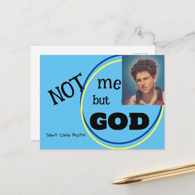 Carte Postale Saint-Carlo Acutis (Devant/Arrière en situation)