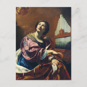 Carte Postale Saint Cecilia par Simon Vouet