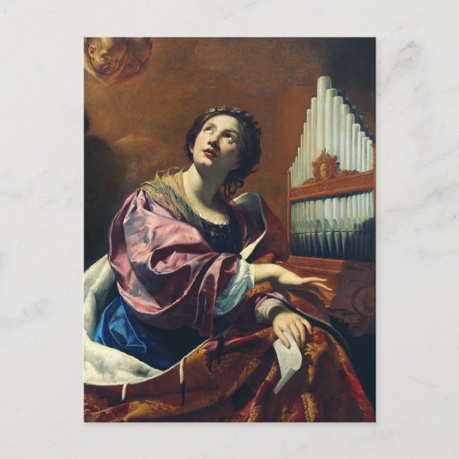Carte Postale Saint Cecilia par Simon Vouet (Devant)
