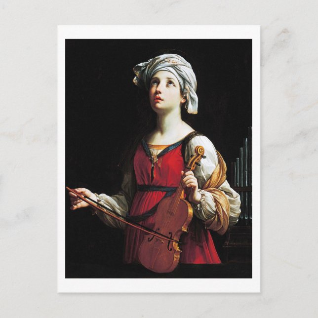 Carte Postale Saint Cecilia (St. Cecilia), Guido Reni (Devant)