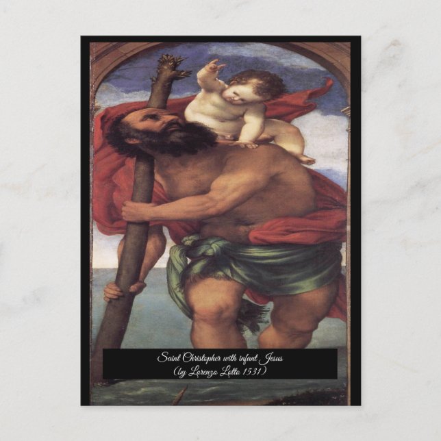 Carte Postale Saint Christophe avec l'Enfant Jésus (Devant)