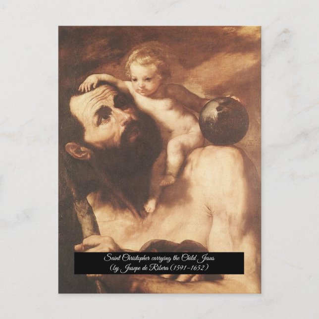 Carte Postale Saint Christopher avec l'Enfant Christ (Devant)
