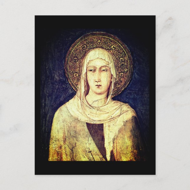 Carte Postale Saint Clare d'Assise par Simone Martini (Devant)