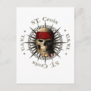 Carte Postale Saint Croix USVI Pirate Skull