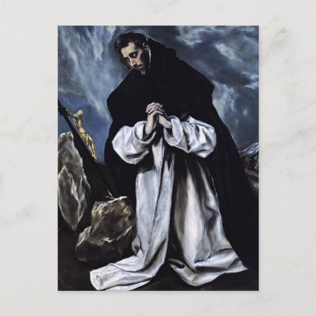 Carte postale Saint Dominique priant par El Greco (Devant)